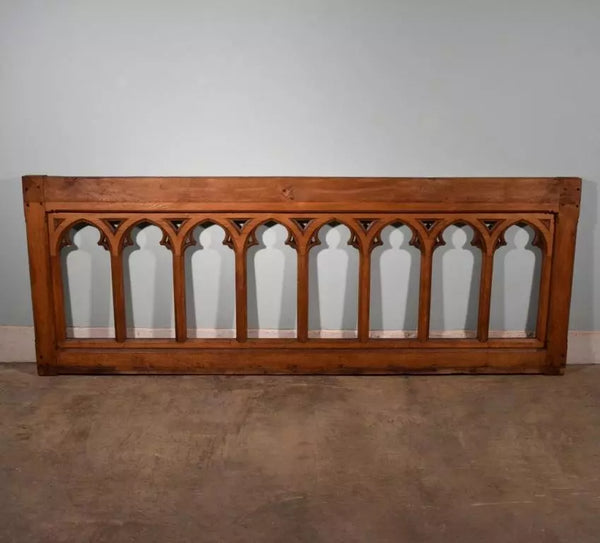 Large Antique French Gothic Solid Oak Wood Railing/Paneling/ Wainscoting