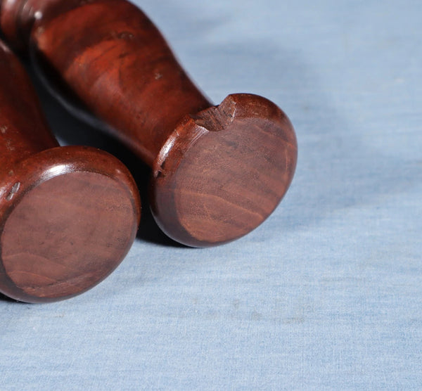 15" Set of Four French Antique Solid Mahogany Wood Posts/Pillars/Trim Salvage