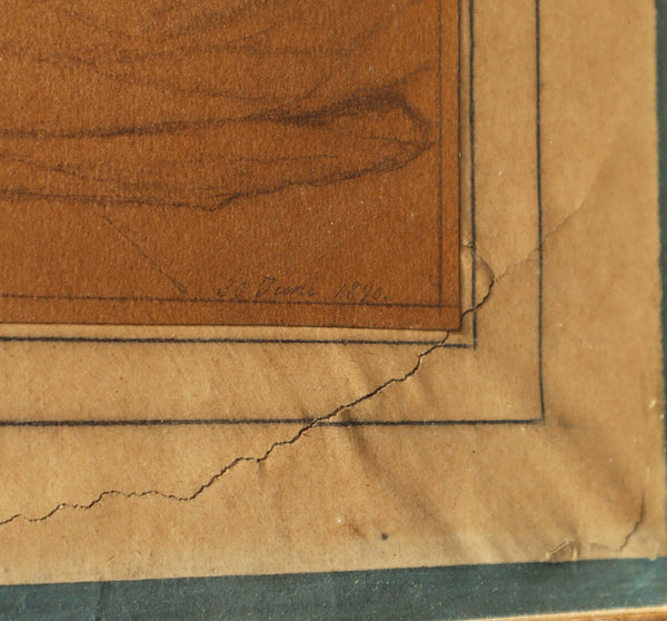 Antique Framed Drawing on Paper by Theodore-Joseph Canneel (1817-1892)