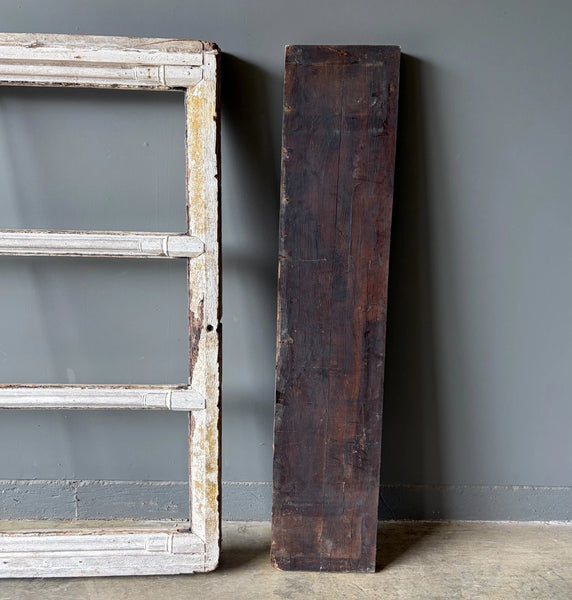 14 Foot Tall XL Antique Belgian Gothic Architectural Solid Oak Window Frame