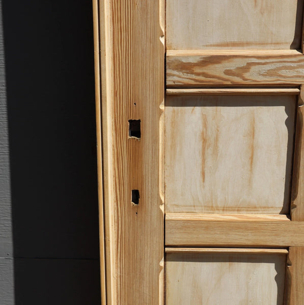 86" French/Belgian Antique 6 Panel Stripped, Sanded Wood Door