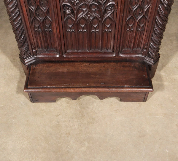 Antique French Solid Walnut Wood Church Prie Dieu/Prayer Cabinet/Altar/Kneeler