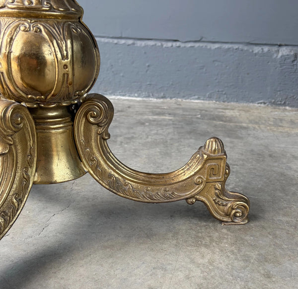 69" Tall Ornate Vintage Brass & Onyx Marble Coat/Hat Rack Hall Tree/Stand