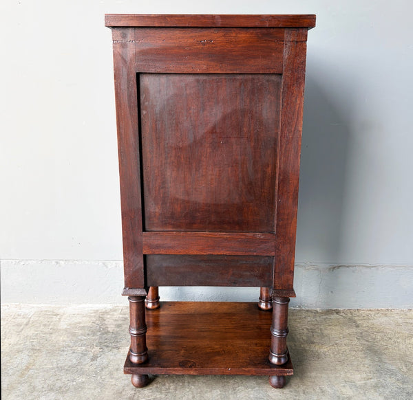 Antique French Gothic Solid Walnut Night Stand/Cabinet With Detailed Carvings