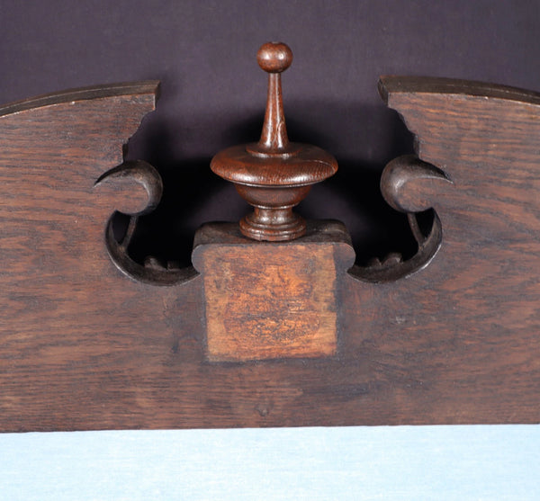 43" Wide Antique French Solid Oak Wood Highly Carved Detailed Crest