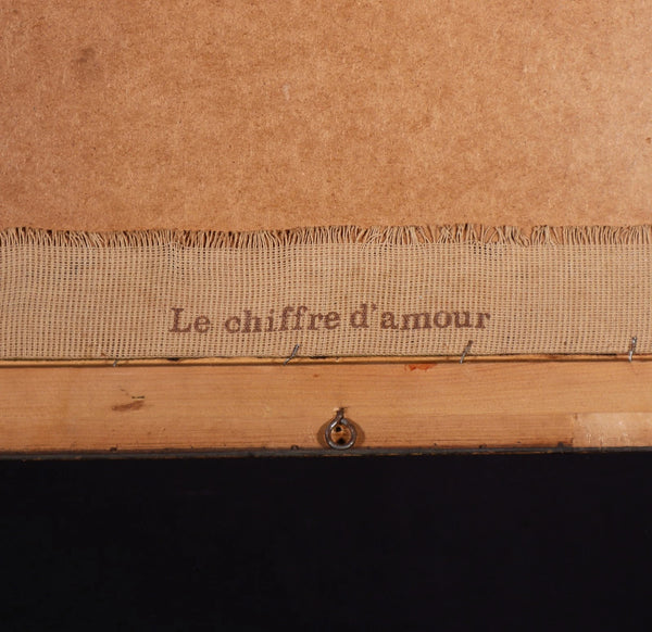 Vintage French Framed Needle Point of Fragonard's "Le Chiffre D'amour"