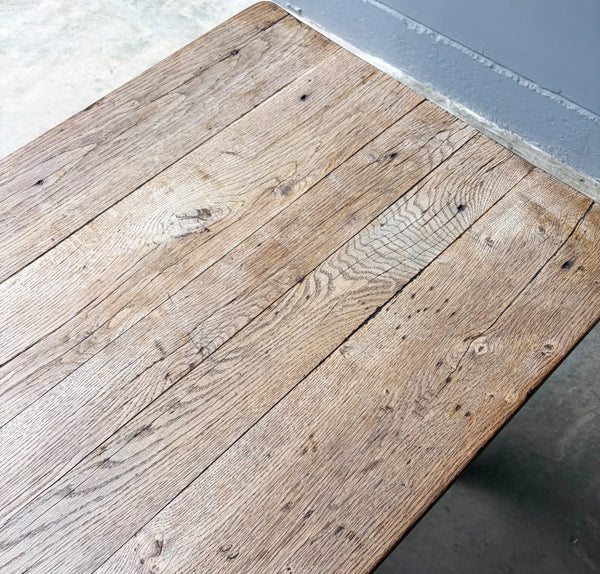 Antique French Rustic Farm Table/Desk in Solid Chestnut Wood