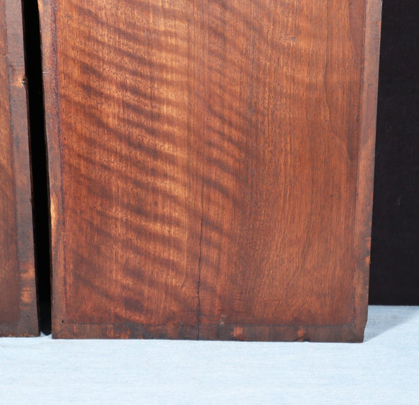 21" Tall Pair of Antique French Solid Walnut Wood Highly Carved Panels