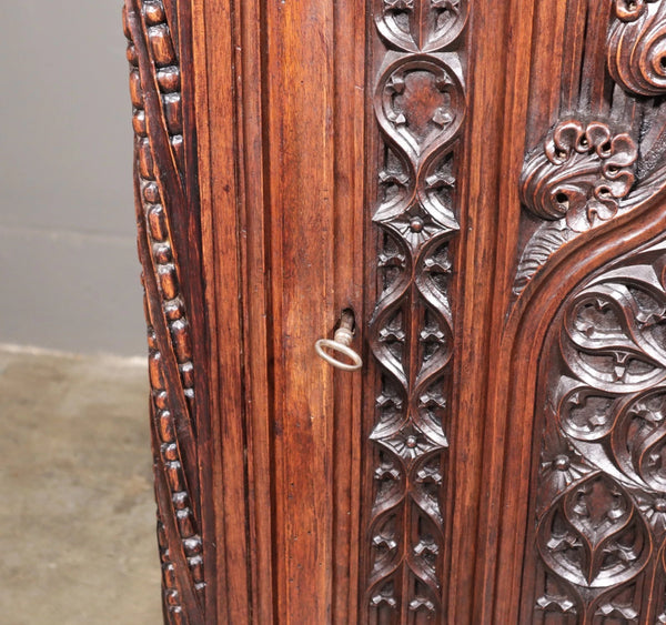 Antique French Solid Walnut Wood Church Prie Dieu/Prayer Cabinet/Altar Christian