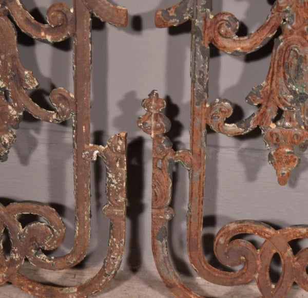 Set of 6 Matching 33" Tall French Cast Iron Panels/Fence/Window Grilles