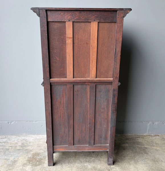 Vintage French Gothic Revival Cabinet/Console/Sideboard, Highly Carved Oak Wood