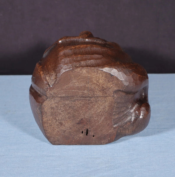 11" Tall Large Vintage Decorative Highly Carved Face/Head in Solid Oak Wood