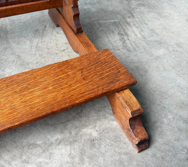 Antique French Gothic Revival Oak Wood Prie Dieu/Kneeler/Prayer Christianity