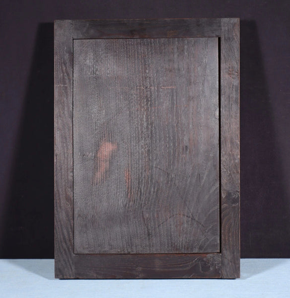 French Antique Gothic Revival Panel in Solid Chestnut Wood Salvage Late 1800's