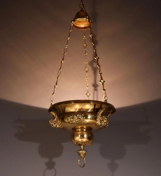 Vintage French Bronze Sanctuary/Pendant Chandelier/Incense Burner with Angels