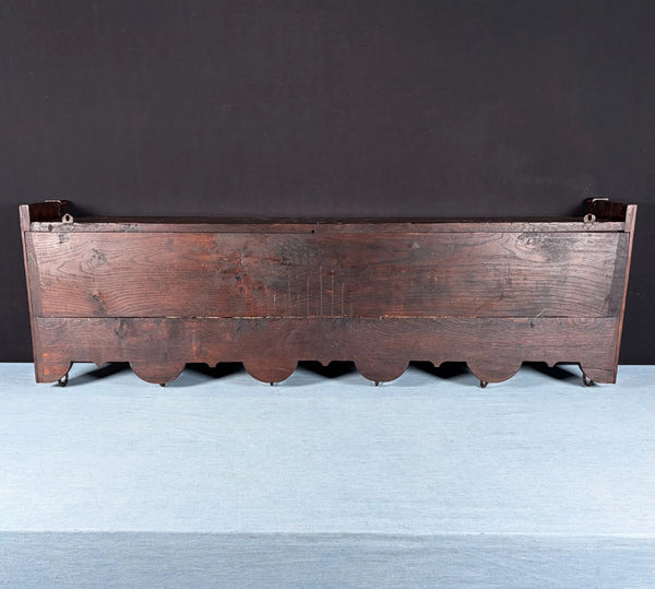 52" Antique Gothic French Solid Oak Coat Rack Hall Tree Wood Shelf w/Iron Hooks