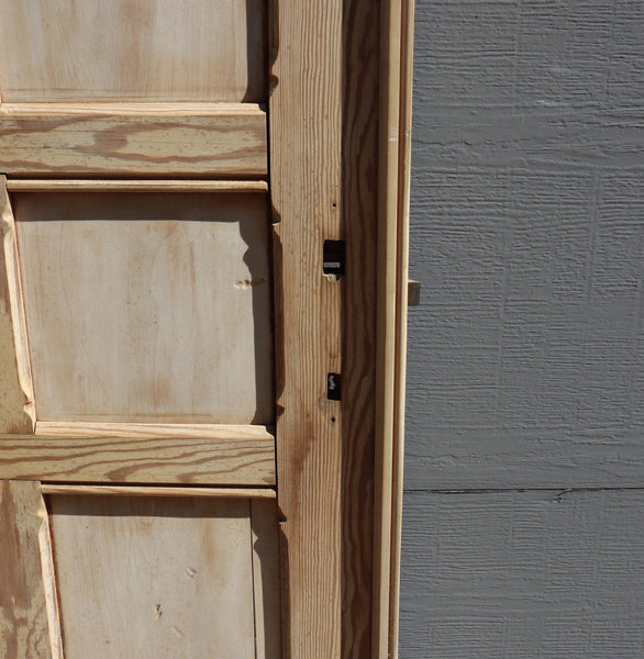 85" French/Belgian Antique 6 Panel Stripped, Sanded Wood Door