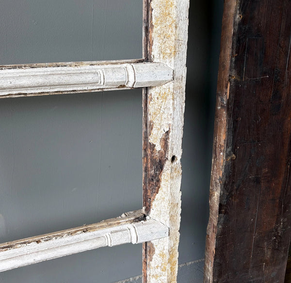 14 Foot Tall XL Antique Belgian Gothic Architectural Solid Oak Window Frame