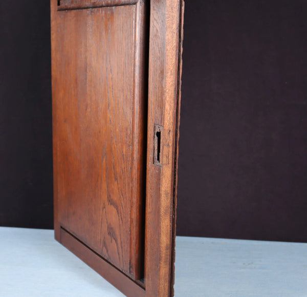 24" Tall Antique French Solid Oak Panel Highly Carved Harvest Theme w/Woman