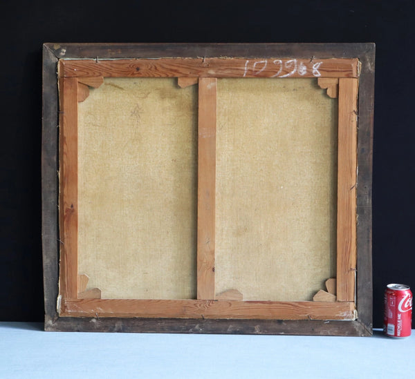 28" Wide Antique Oil Painting of Two Hunting Dogs By Paul Schouten (1860-1922)