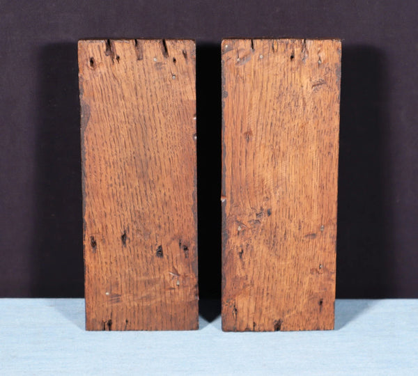 Pair of 8" French Antique Highly Carved Lion Corbels/Trim/Brackets Solid Oak