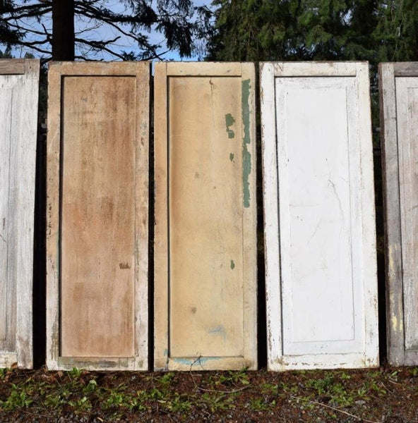 78" Tall Set of 10 Rustic Painted Antique Boiserie/Panels-in Solid Wood