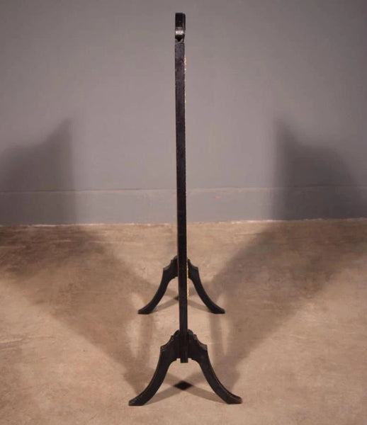 French Antique Fireplace Screen with Needlepoint Griffin/Carved Walnut Frame