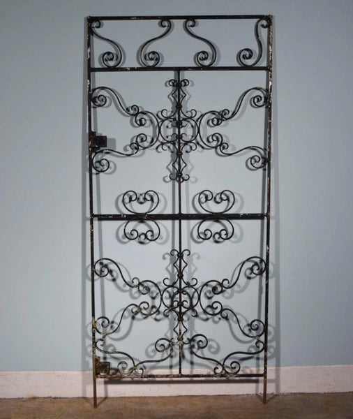 84" Tall Large Vintage European Iron Gate/Door Panel Salvage Garden