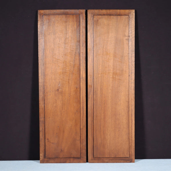 Pair of French Antique Solid Walnut Highly Carved Panels with Intricate Designs