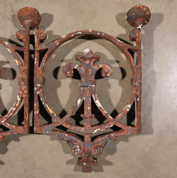 Set of 7 Matching 23" Tall French Cast Iron Panels/Fence Ornament "Fleur De Lis"