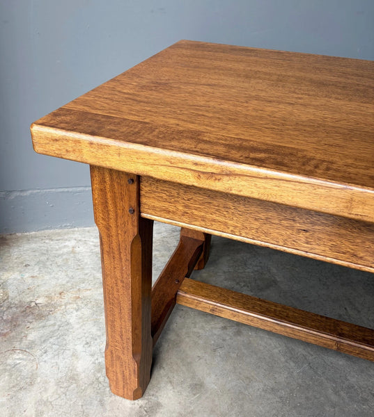 Vintage French Farm Trestle Table/Dining Table/Desk with Drawer in Hardwood