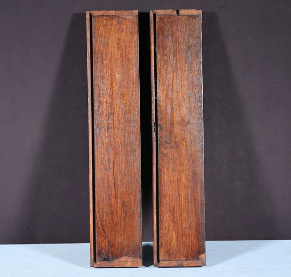 20" Wide Pair of Antique Carved Drawer Panels/Trim in Solid Oak Wood