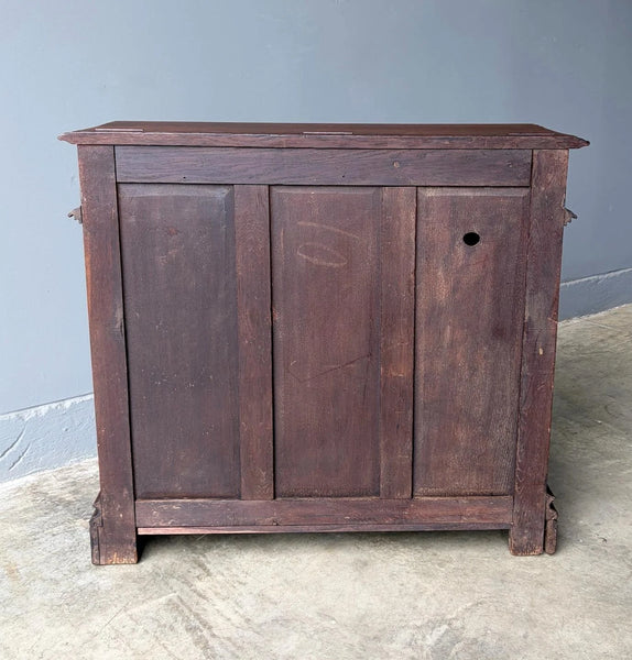 Antique French Gothic Revival Cabinet/Console/Sideboard, Highly Carved Oak
