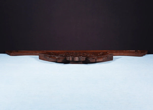 45" Wide Antique French Solid Oak Wood Highly Carved Detailed Crest