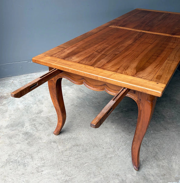 Vintage French Provencal Farm Table/Desk/Dining Table in Solid Cherry Wood