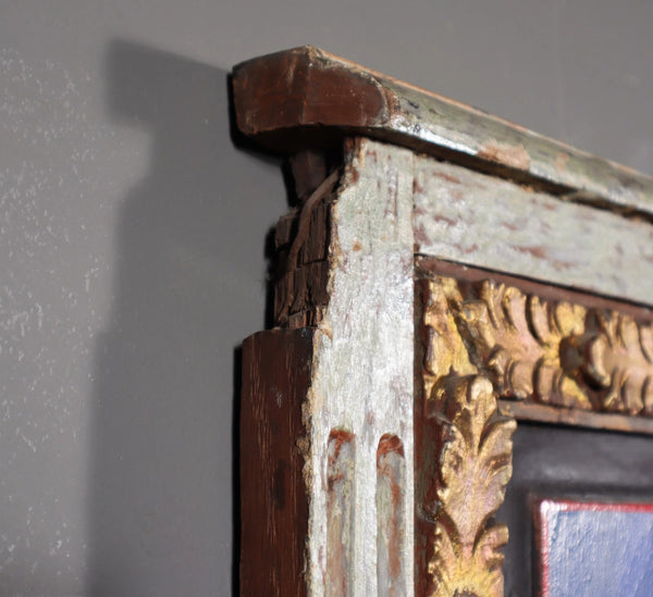 Vintage Framed Oil on Panel Painting of St Francis with Cat by Paul Bruylant