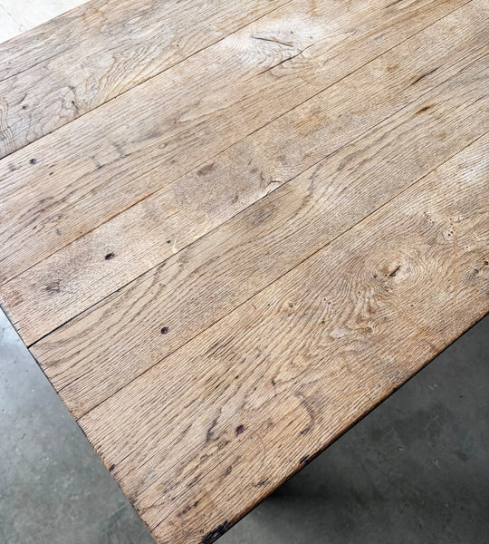 Antique French Rustic Farm Table/Desk in Solid Chestnut Wood