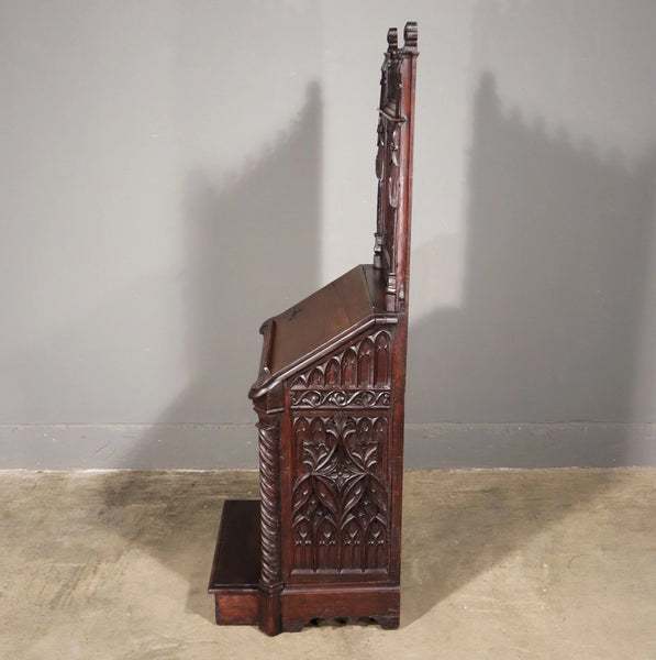 Antique French Solid Walnut Wood Church Prie Dieu/Prayer Cabinet/Altar/Kneeler