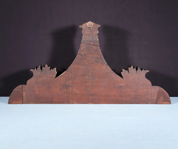 36" Antique French Gothic Revival Crest/Pediment in Solid Walnut and Oak Wood