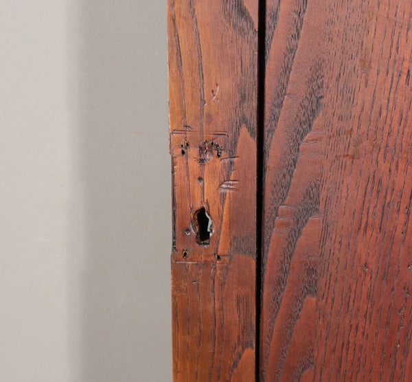 63" Tall Pair of French Antique Doors Carved Breton Panels Solid Chestnut Wood