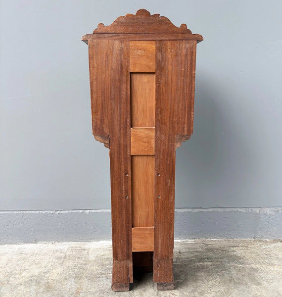 Antique French Donation Box Christianity with Angel Carvings in Solid Mahogany