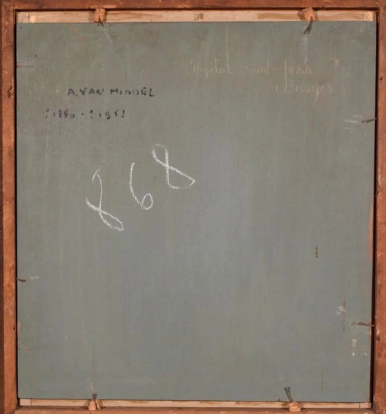 Antique Signed Oil on Panel Painting Maurice Van Middel of St John's Hospital
