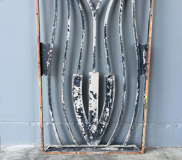 69" Tall Large French Vintage Iron Gate/Window Grille Panel Salvage