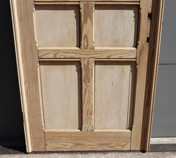 85" French/Belgian Antique 6 Panel Stripped, Sanded Wood Door