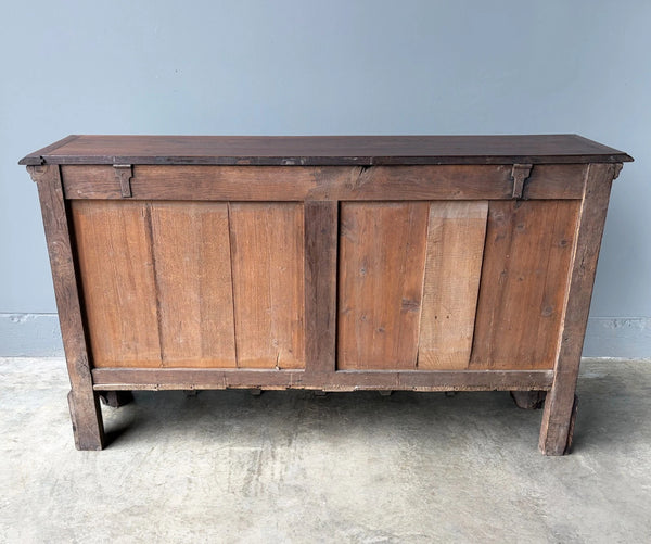 Antique French Renaissance Chest/Trunk/Sideboard Solid Oak w/Detailed Carvings