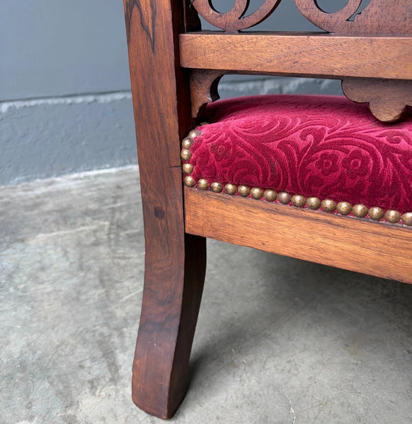 Share French Antique Solid Oak Wood Church Prie Dieu/Kneeler Christian Highly Carved