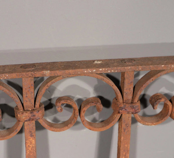 56" Tall Antique French Iron Decorative Window Panel/Fence/Gate Late 1800's