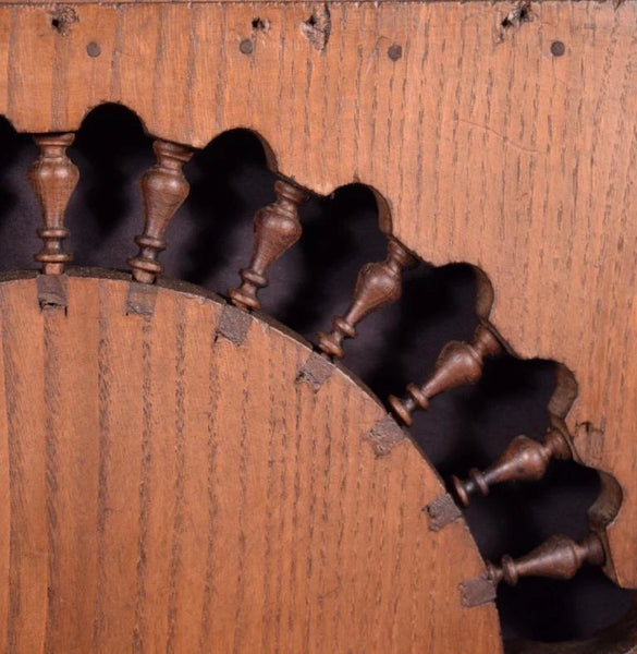 Antique French Breton Panel Brittany in Solid Chestnut Wood with a Man