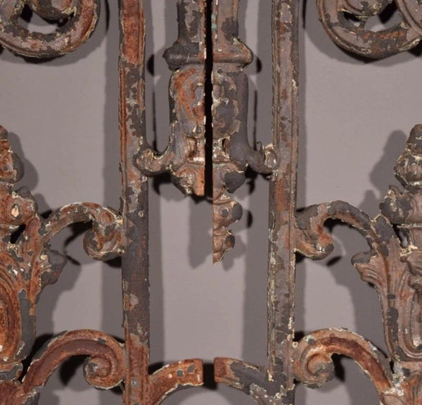 Set of 6 Matching 33" Tall French Cast Iron Panels/Fence/Window Grilles