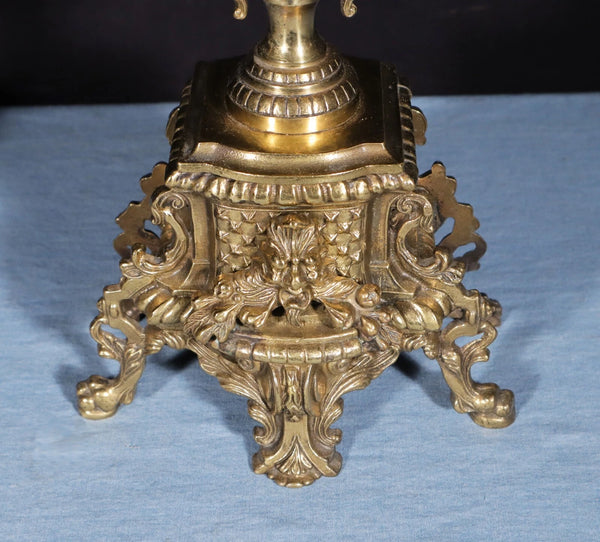 XL 24" Tall Pair of Large Vintage French Bronze Candelabra Candlesticks